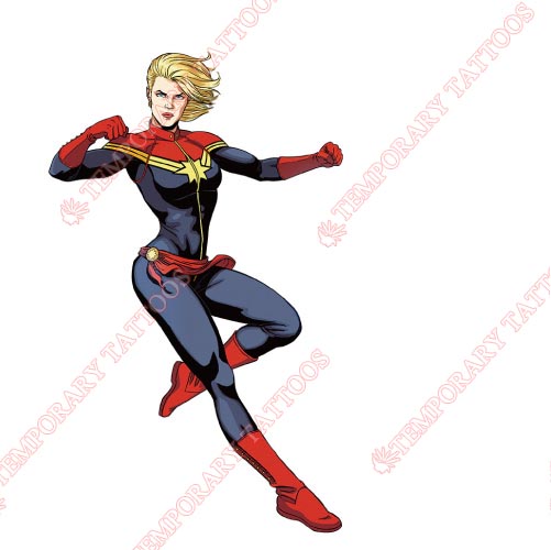 Captain Marvel Customize Temporary Tattoos Stickers NO.5853